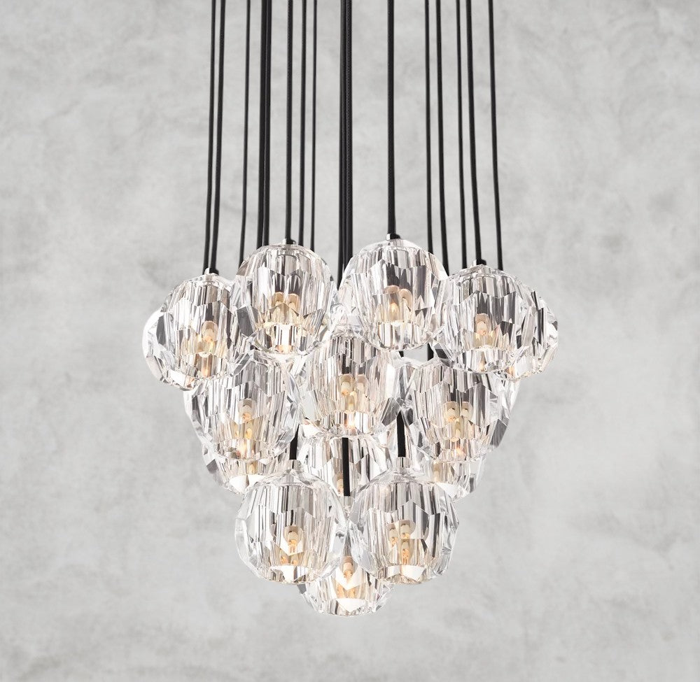 Boule De Cristal Clear/ Smoke Glass Round Cluster Chandelier 14", 19", 24", 30", 40"